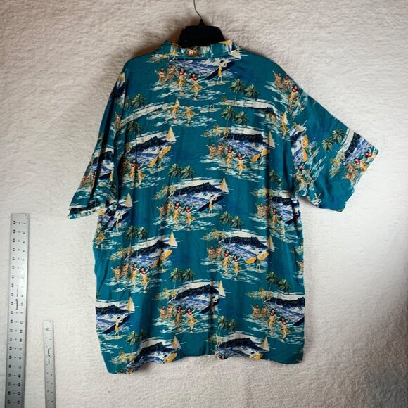 Cherokee Waikiki Wear Mens Button Down Short Sleeve Hawaiian Shirt Size 2XL 9266 - Picture 5 of 7